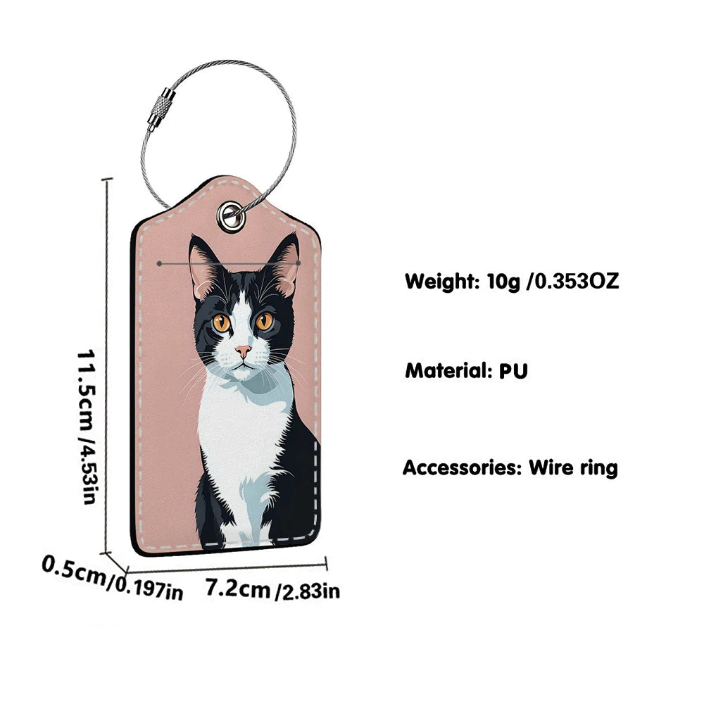 HOT SALE Cute animals Leather Business Luggage Tag Suitcase Address Label Luggage Boarding Case Label Name ID Address Clip