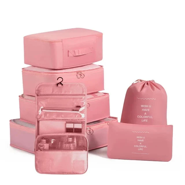 Dormitory Student Multi-Compartment Travel Storage Set Packing Cubes Organizer Bag for Clothes Toiletries Shoes Clothing