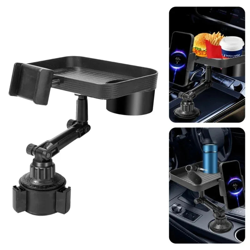 Car Rotatable Food Trays Eating Parked Desk Laptop CupHolder