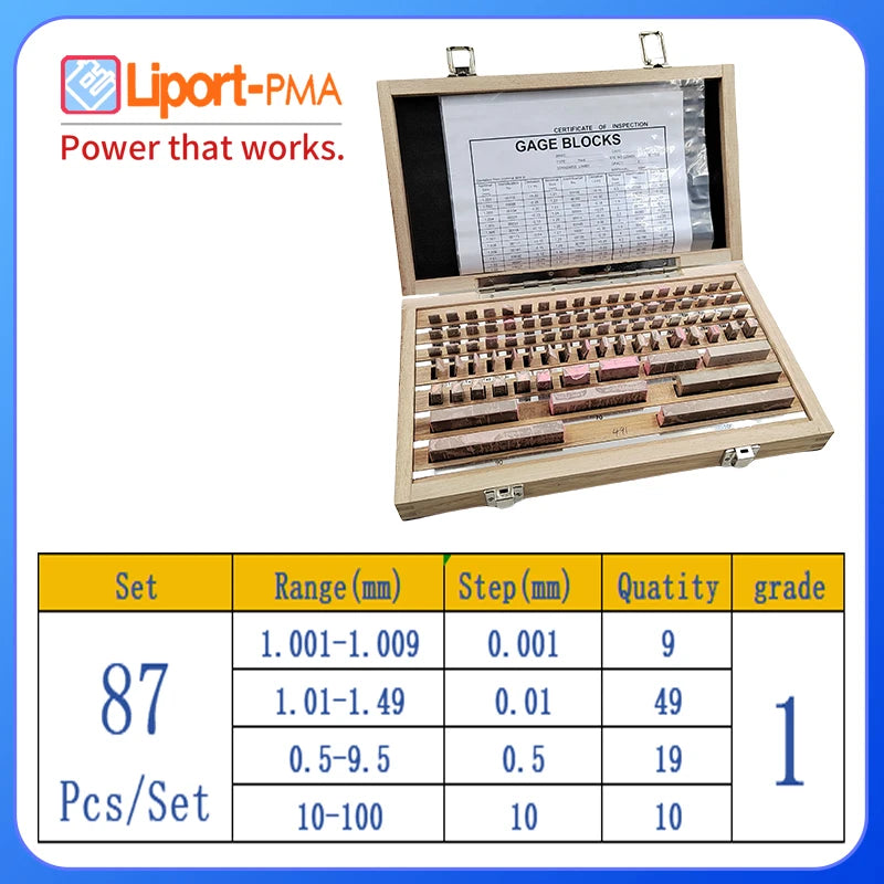 38/47/83/87pcs Block Gauge Set,0/1 Grade,High Speed Steel Gage Block,Custom Block Tools for Inspection & Measurement