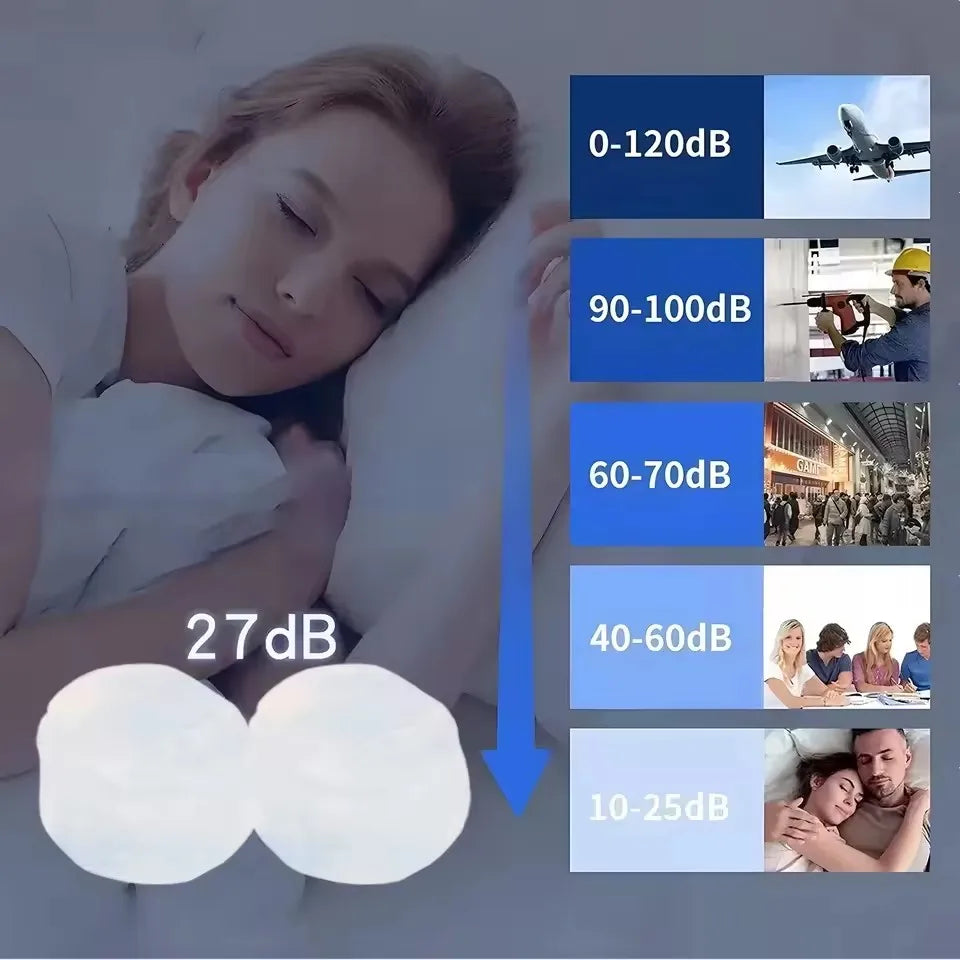 Moldable Soft Ear Plugs for Sleeping Waterproof Noise Cancelling Wax Reusable Earplugs for Swimming Flying Studying Earbuds