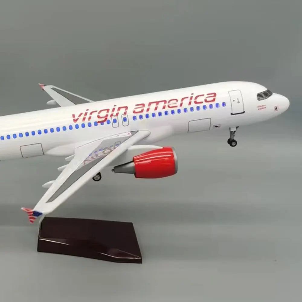 Aircraft Model Toy Kids 47cm Resin Miniature Plane A320 Virgin America Airlines Large Model Diecast Airplane Model Kits Gift By
