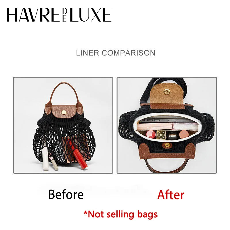 Bag Organizer Insert For Longchamp Bow Net Bag Waterproof Durable Fashion Bag Support Storage Inner Modification Bag Accessorie