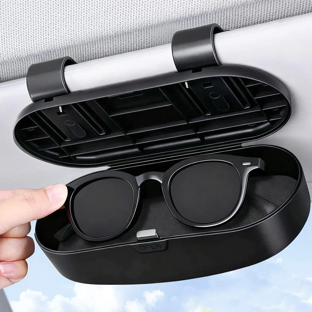 Universal Car Visor Clip Sunglass Holder Anti-Scratch Auto Organizer for Driving, Vehicle Glasses Storage Accessory