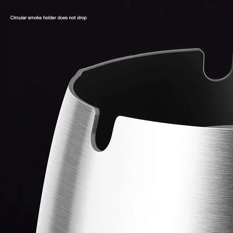 1Pc Titanium-plated Stainless Steel Ashtray Car Interior Ash Waste Receptacle with Lid Thicker and Taller Anti-fly Car Ashtray