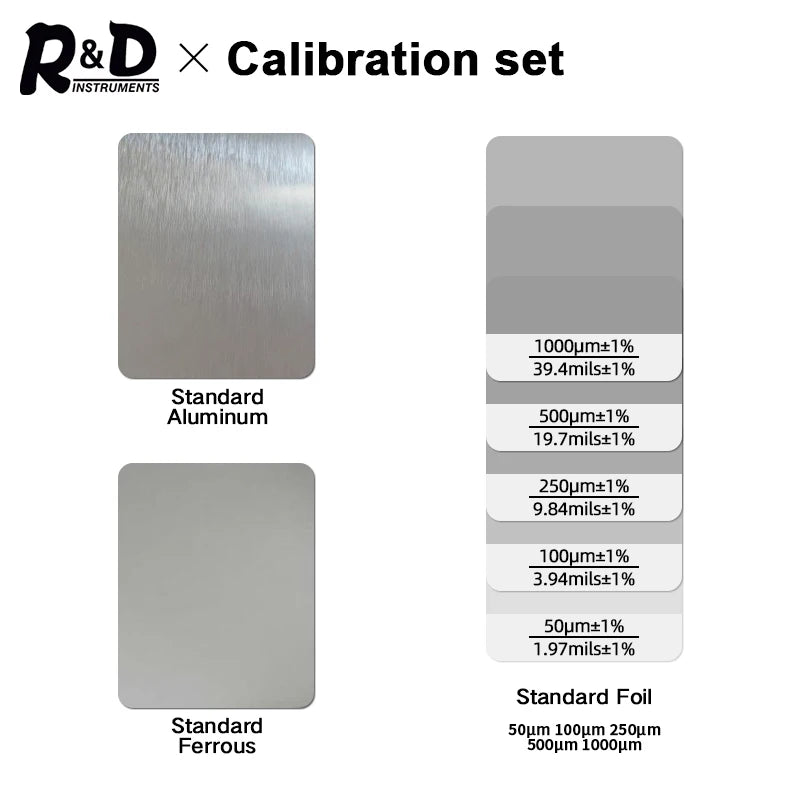 2xSet Coating Thickness Films Calibration for Coating Thickness Gauge Standard Foil Set Calibration Set for TC100 GM998 ET330