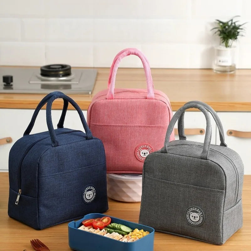 Insulated Lunch Bag Oxford Cloth Lunch Bag Insulated Lunch Box Bag with Leakproof Aluminium Foil Lining Mouth Zipper for Commute