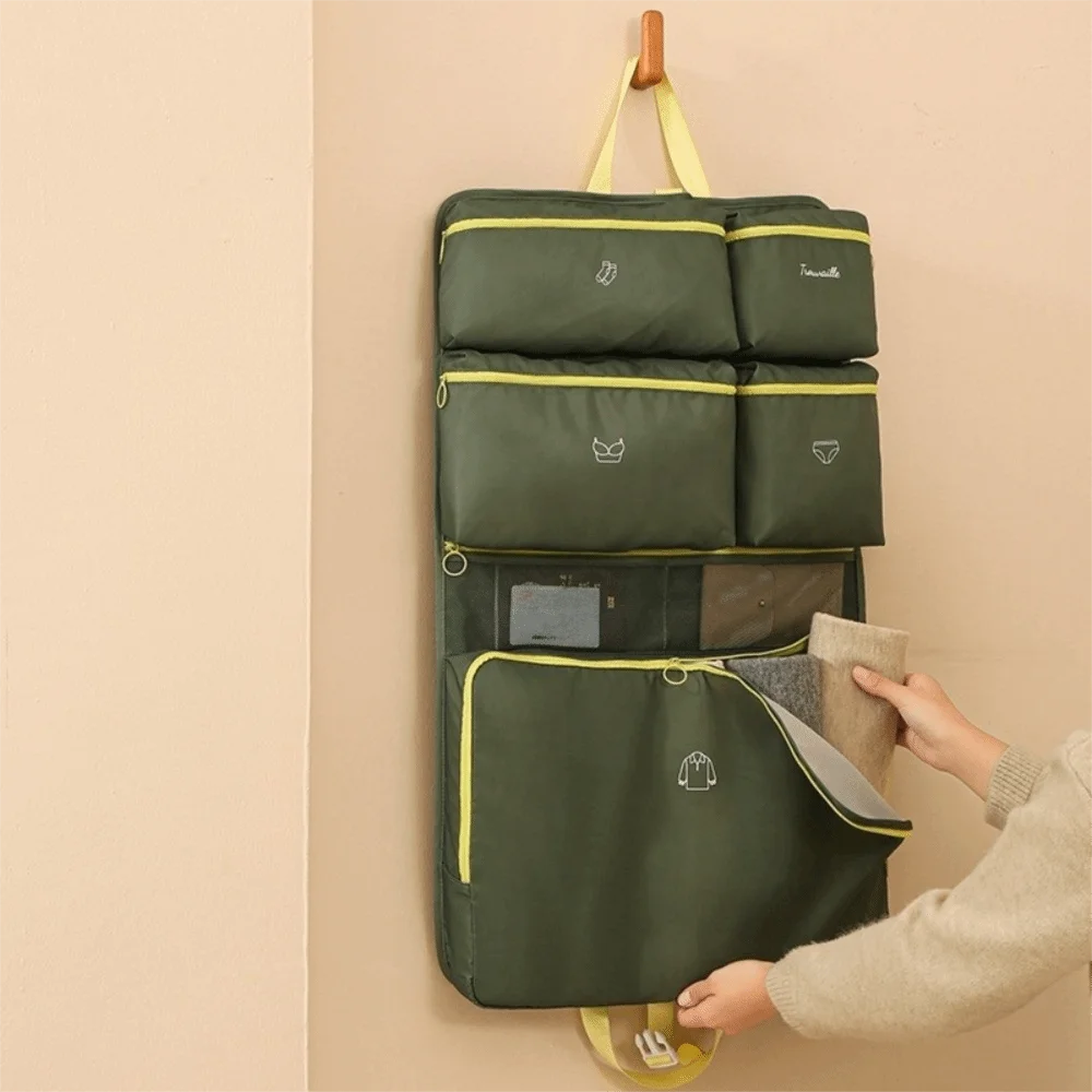 Waterproof Foldable Hanging Storage Bag Large Capacity Moisture-proof Clothing Storage Bag Polyester Washable