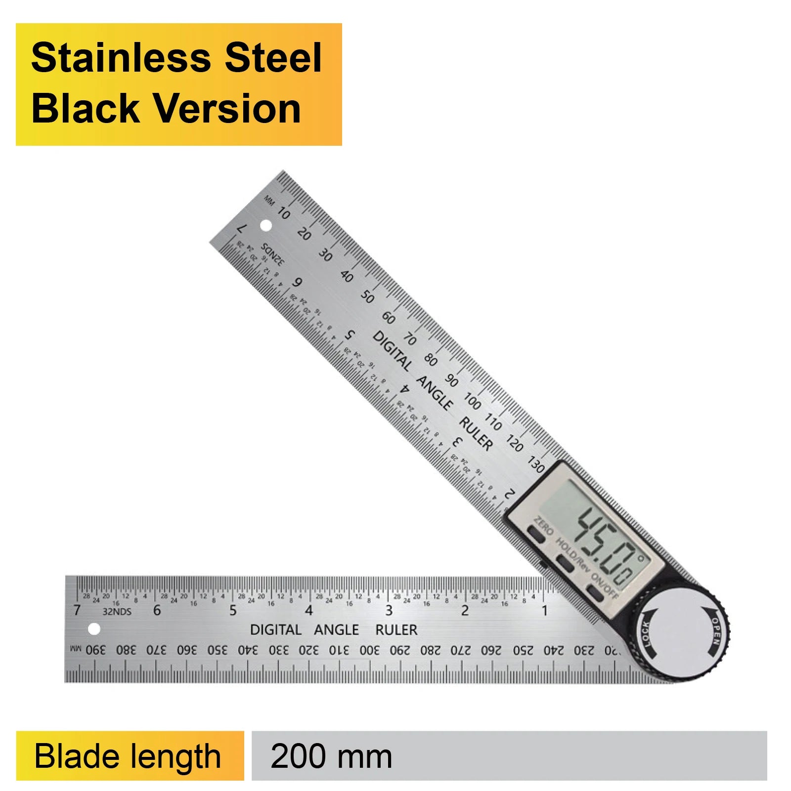 Digital Angle Finder LCD Digital Protractor 360 Degree Angle Gauge Electronic Inclinometer 7 Inch 200mm Precision Angle Tool