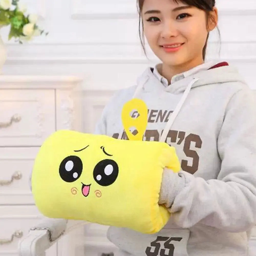 Pink Washable Winter Gloves Plush Pillow Cartoon Gloves Men Women Mitten Warm Hand Electric Heating Hand Warmer