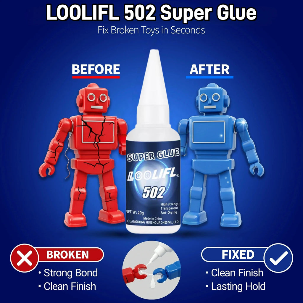 8PCS LOOLIFL 502 Super Glue 20g Strong Instant CA Adhesive Waterproof With Nozzles Metal Wood Glass Car DIY Craft Repair