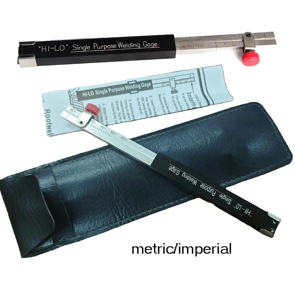 The small height gauge welding inspection ruler HI-LO is a dedicated internal welding ruler in metric/imperial size