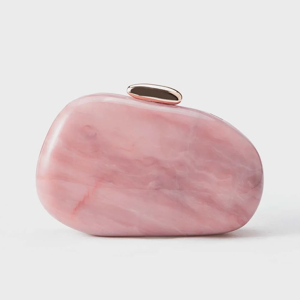 2025 women's new shoulder oblique span bag, special-shaped shell acrylic bag, fashionable wedding dinner clutch bag