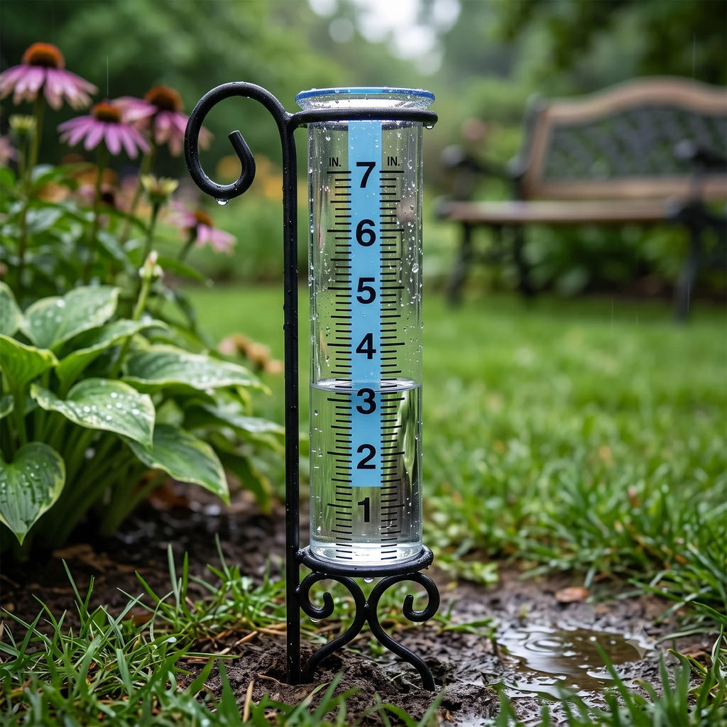 Universal 7 Capacity Glass Rain Gauge Replacement Tube With Lip Durable Transparent Rainfall Measuring Cylinder For Outdoor