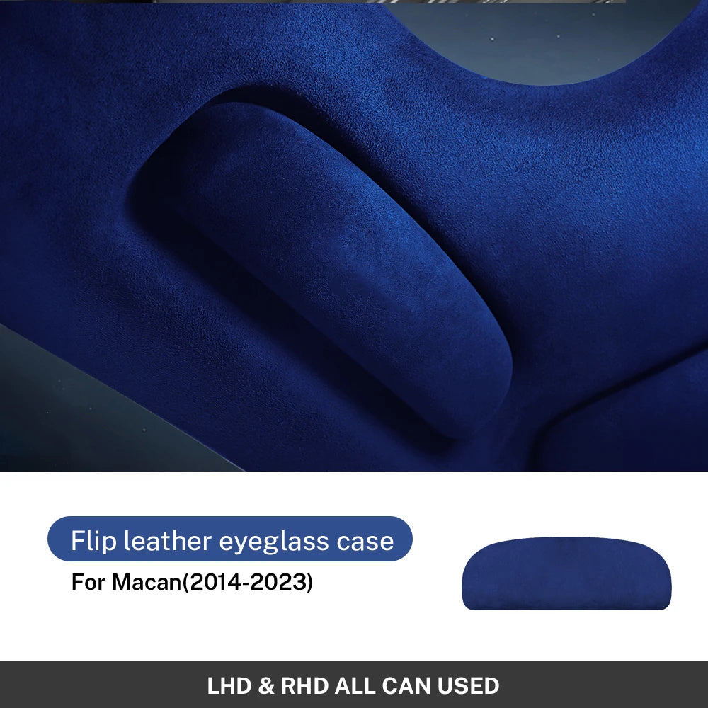 Italy Super Suede Glasses Case For Porsche Macan 2014-2023 Cayenne Panamera 2018-2023 Storage Box Sunglasses Holder Accessories