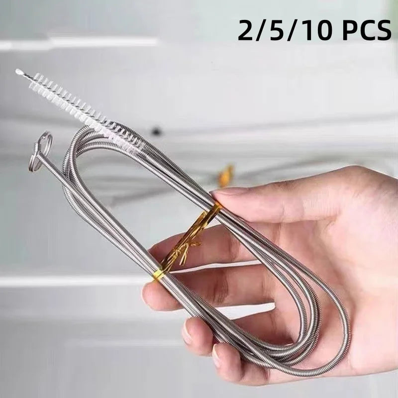 Refrigerator Drain Dredge Cleaning Set Long Flexible Refrigerator Scrub Brush Water Dredging Tool Water Tube Cleaning Coil Brush