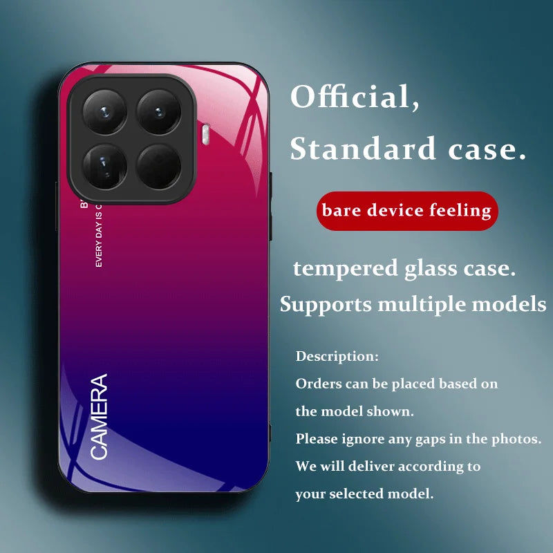 Hard Tempered Glass Case For Xiaomi 17T Pro Mi 17T 5G Protective Cover Gradien Color Pattern Back Shell Fundas