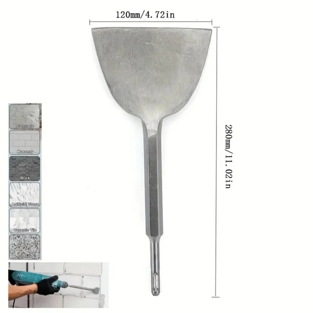 Round Handle Large Chisel Ultra-Thin Flat Shovel Cement Trough Shovel Round Handle Electric Hammer Drill Bit Shovel Chisel
