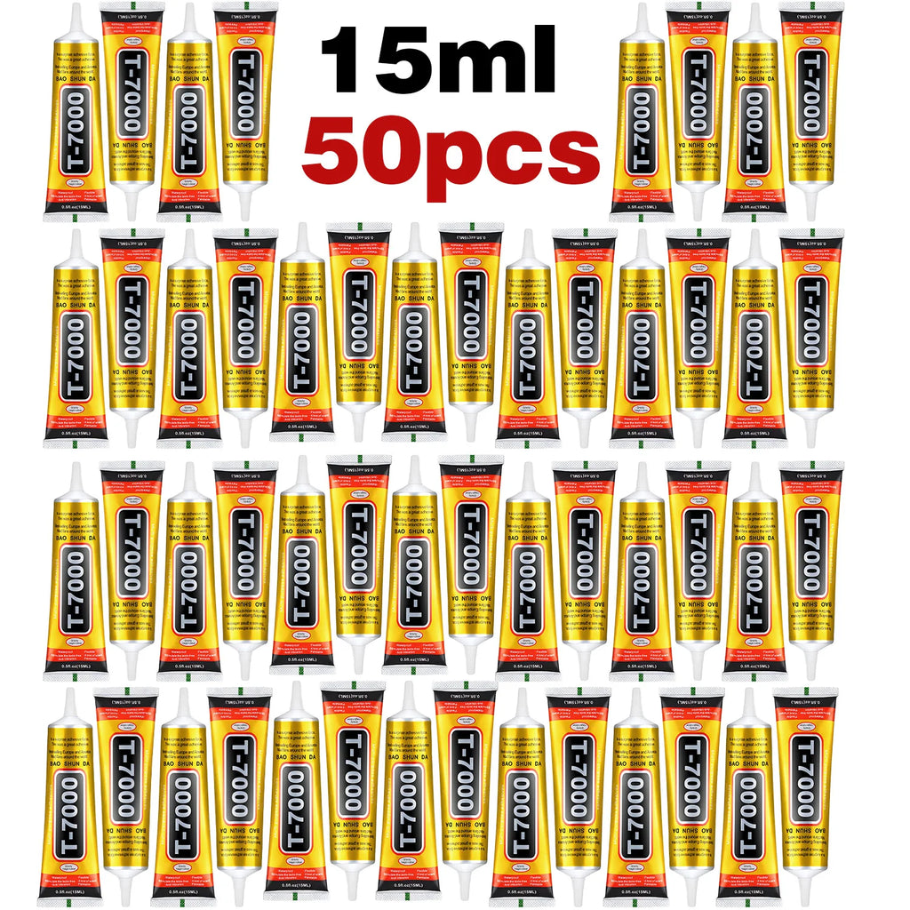 50pcs T-7000 Mobile Phone Screen Strong Black Glue Waterproof Adhesive, Universal Screen Border Bonding Agent Tablet Screen Plastic DIY Adhesive With Precision Applicator.