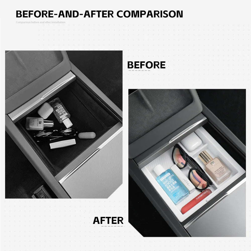 Center Console Storage Tray  For Tesla Model 3 Highland 2024 2025 Model Y Juniper 2025 2026  Armrest Storage Box Car Accessories