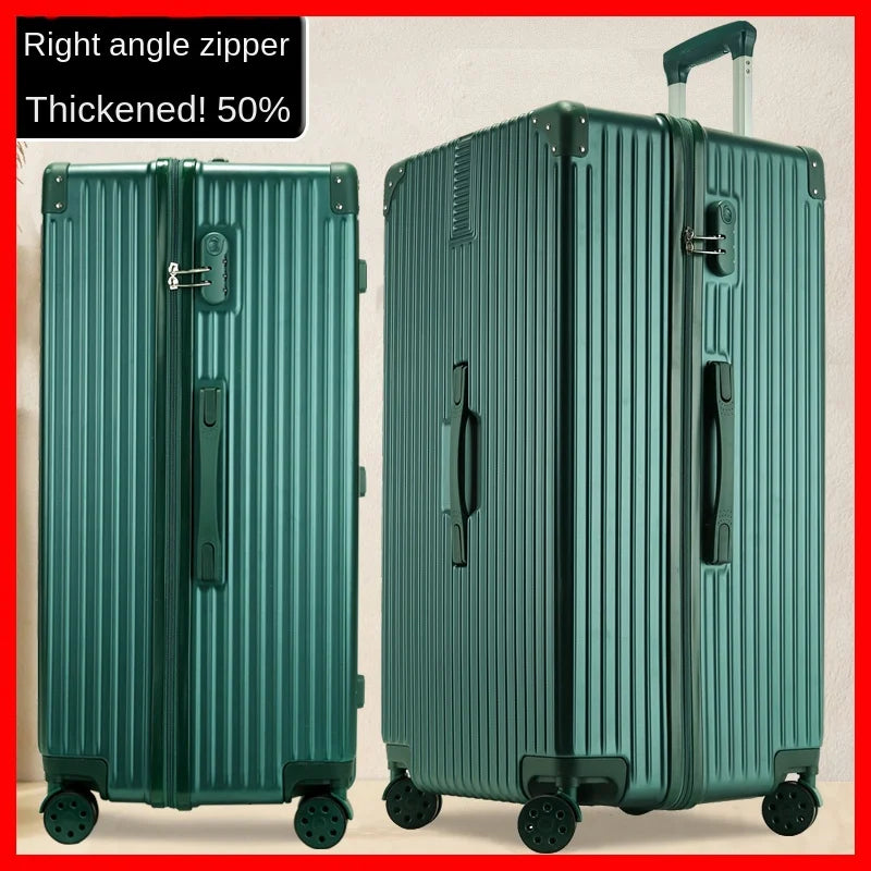 Extra Large 60/100 inch Unisex Luggage Thickened Travel Suitcase with Large Capacity TSA Lock Trolley Case Zipper Aluminum Frame