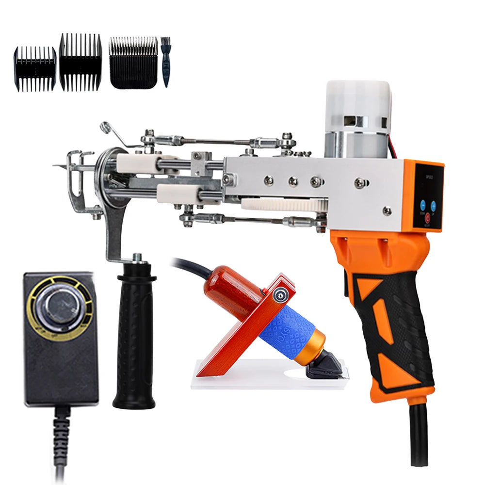 Tufting Gun 2 in 1 Set Electric Carpet Tufting Gun Electric Carpet Tapis Knitting Tufting Pistol Weaving Flocking Rug Machine