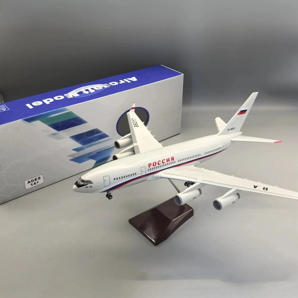 New 46cm Russian Il-96 Airplane Model Toy Kit with Landing Gear Wheels Light For Collections and Displays or Gift