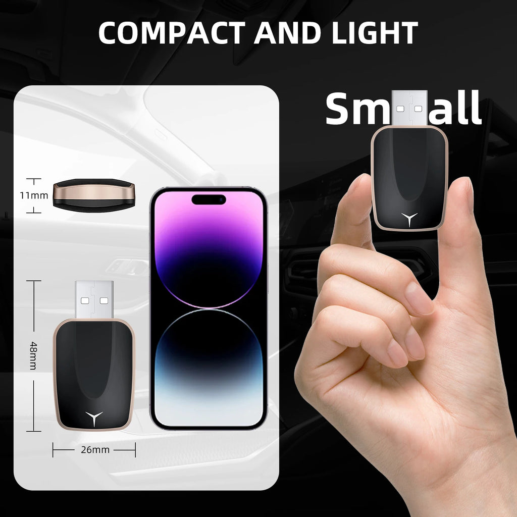 2026 2-in-1 Wireless CarPlay Android Auto Adapter for Factory Wired Cars with 5G WiFi Bluetooth 5.0 Plug and Play OTA Upgrade