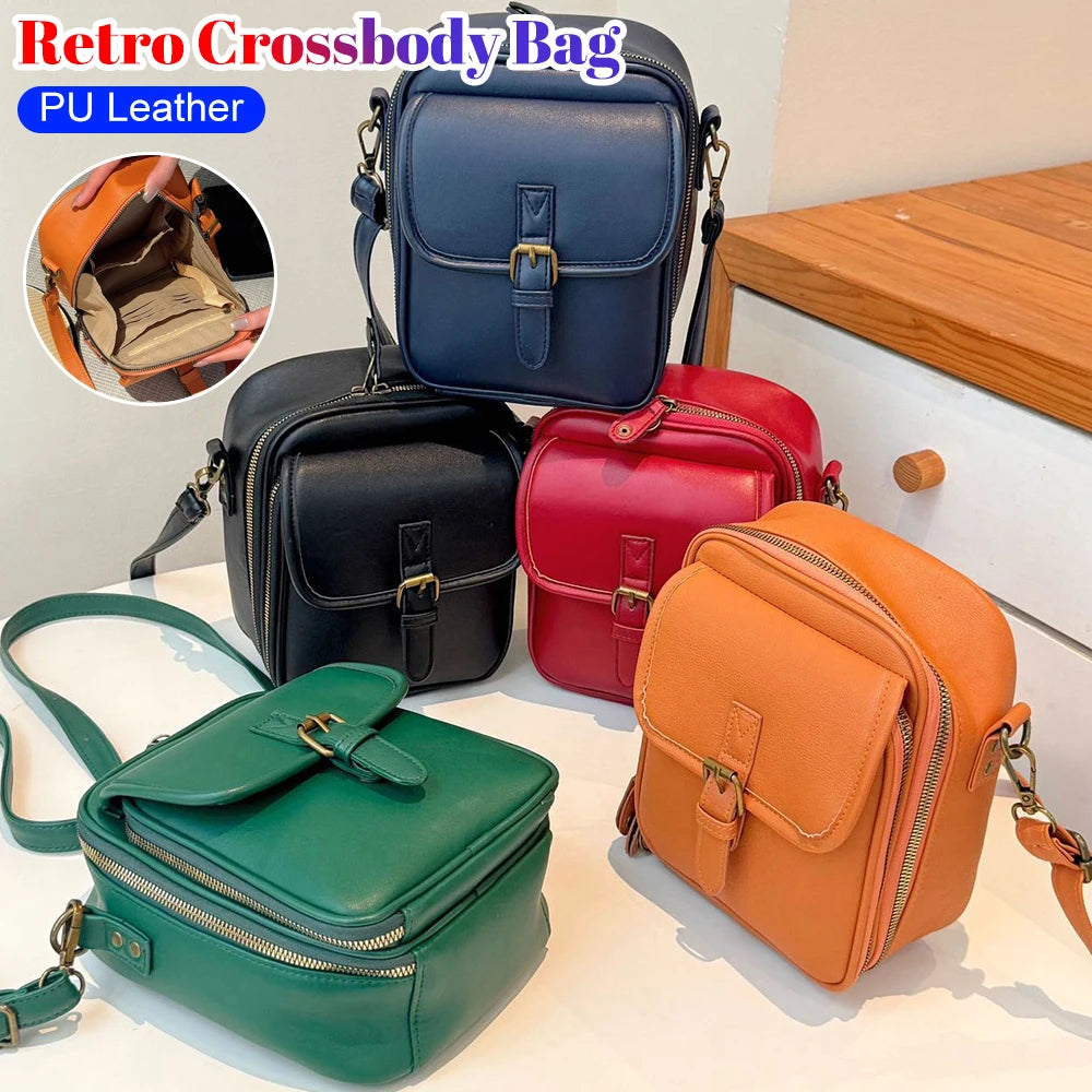 Retro Crossbody Bag Large Capacity Shoulder Bag Fashionable Mini Crossbody Purse Adjustable Removable Strap Wallet Purse