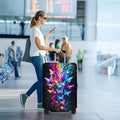 1PC Iridescent Butterfly Print Luggage Cover for 18-32 inch luggage; dust and elastic travel accessories to effectively prote