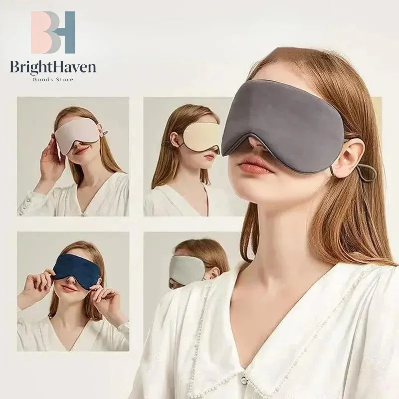 Ice Silk Eye Mask Adjustable Warm Cool Dual Use Skin Safe Breathable Sleep Mask For Travel And Comfortable Light Blocking B.H