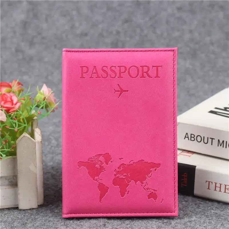 PU Leather Passport Cover Durable Portable Travel Document Holder for Men Women Summer Vacation 1PC