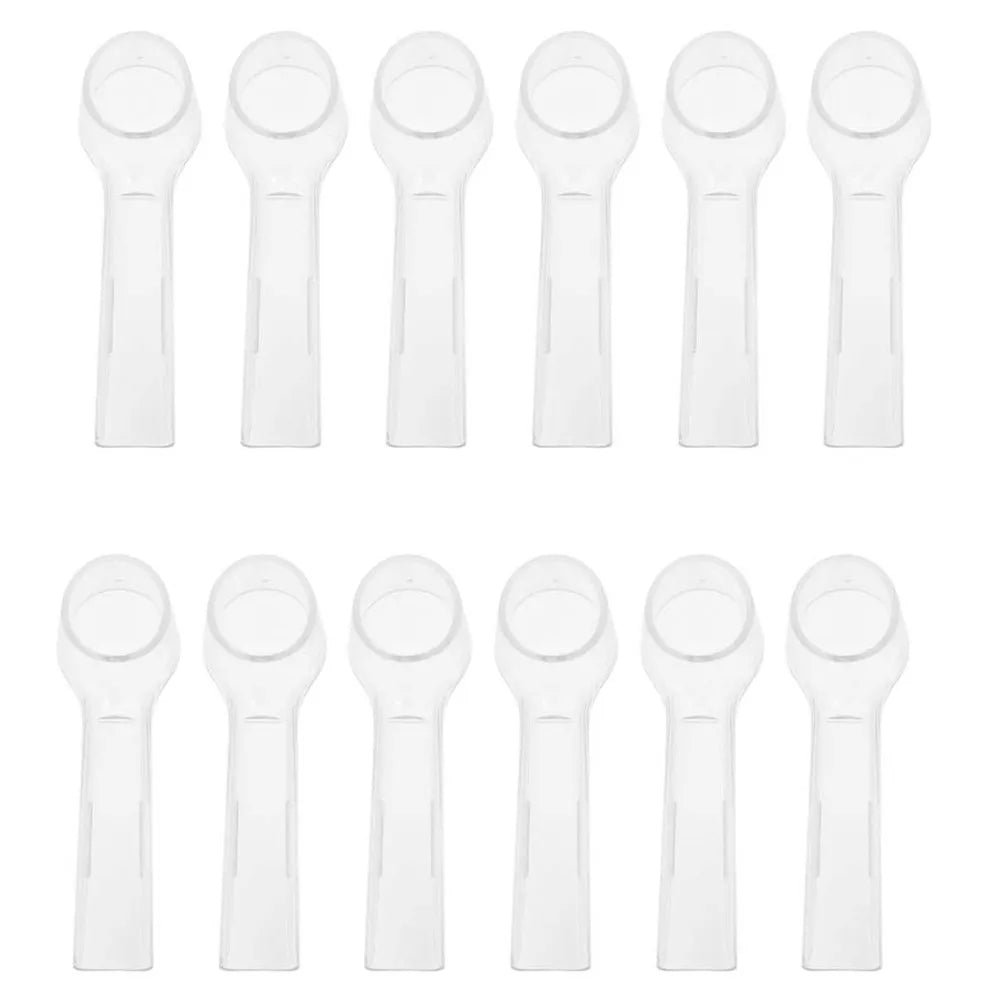 12Pcs Electric Toothbrush Head Covers Transparent Travel Protective Caps Portable Toothbrush Lid for Outdoor Family Business