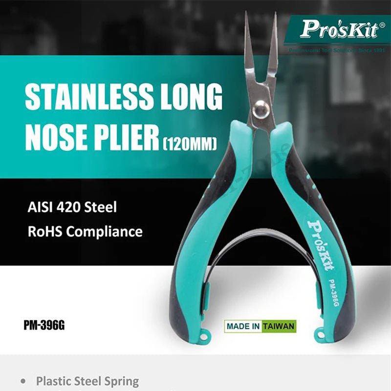 Pro'skit PM-396F Stainless Steel Industrial Grade High Hardness Diagonal Pliers for Electrician Wire Cutting and Stripping Tools