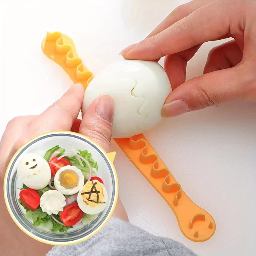 2/10pcs Carving Lace Egg Slicer Creative Egg Cutter Fancy Cooked Eggs Cutter Lace Flower Shaper Egg Tools Kitchen Accessories