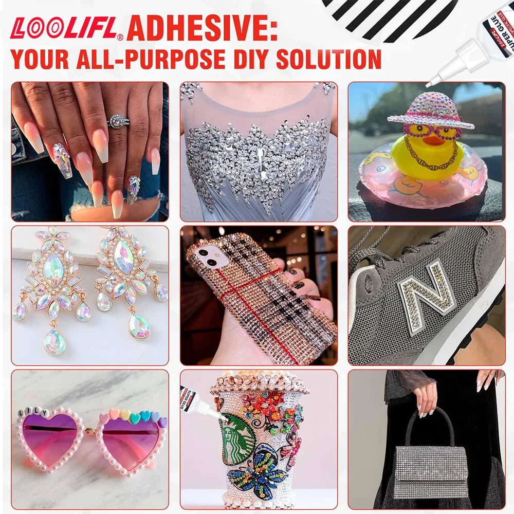 LOOLIFL 20g Jewelry Super Glue - Clear Strong Adhesive for Rings, Necklaces, Earrings & DIY Crafts, Quick Bonding Repair 1-5pcs