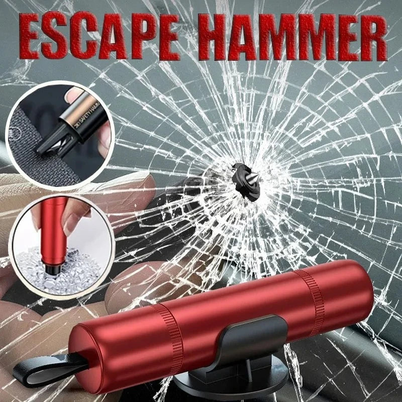 2-in-1 Car Emergency Escape Tool Safety Hammer Seat Belt Cutter Window Glass Breaker Escape Compact Rescue Auto Accessory