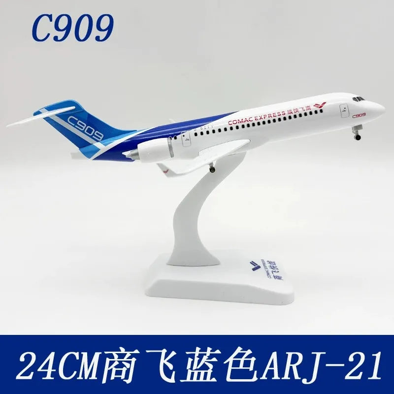 24cm Plane Model C909 Series China Commercial Model Airplanes Alloy Metal Aircraft Adults Fun & Landing Gears Arj21 Comac Plane