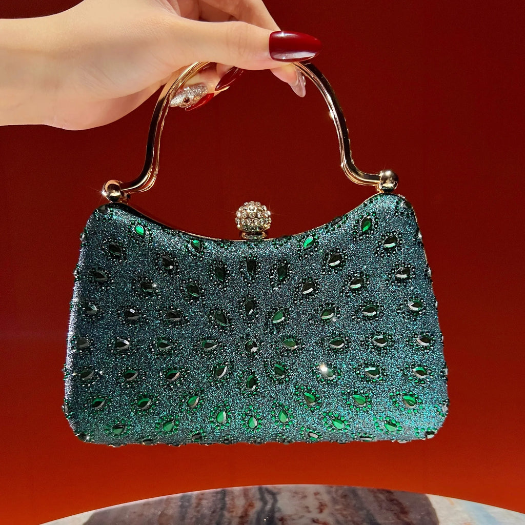 New diamond-encrusted handbag fashionable women's handbag dinner bag exquisite chain messenger women's bag