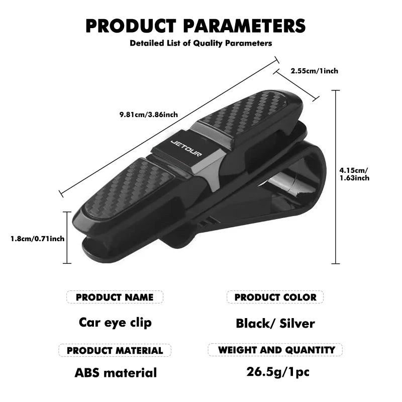 Car Sun Visor Sunglasses Carbon Fiber Glasses Holder Clip For Jetour X70 X70SM X90 X95 DASHING i-DM T2 T3 Traveler‌ C-DM