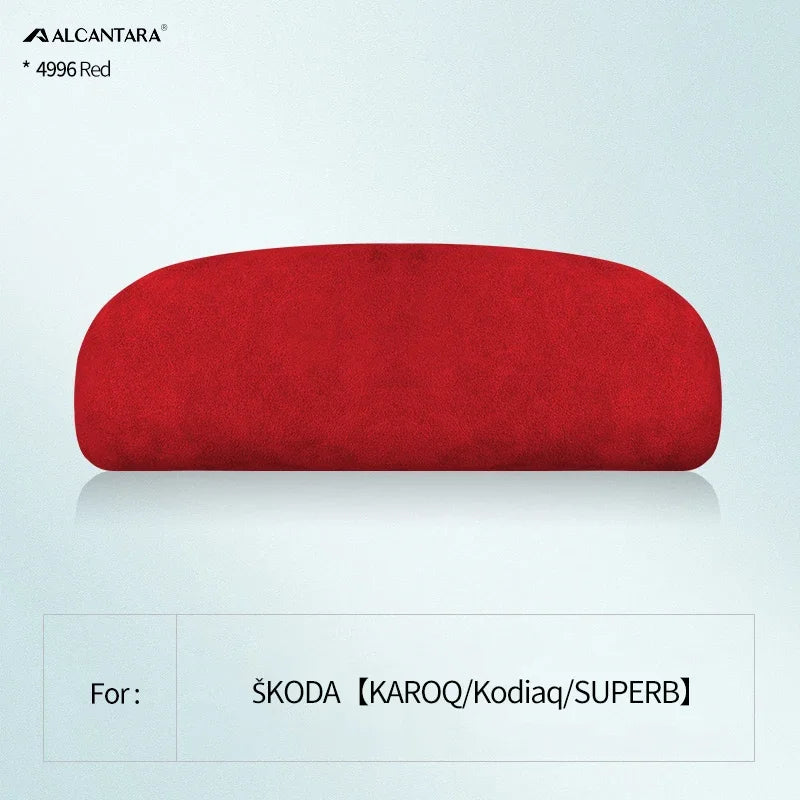 For Skoda Karoq Superb Kodiaq Alcantara Suede Car Eyewear Case Box Sunglasses Holder Glasses Storage Box Auto Accessories