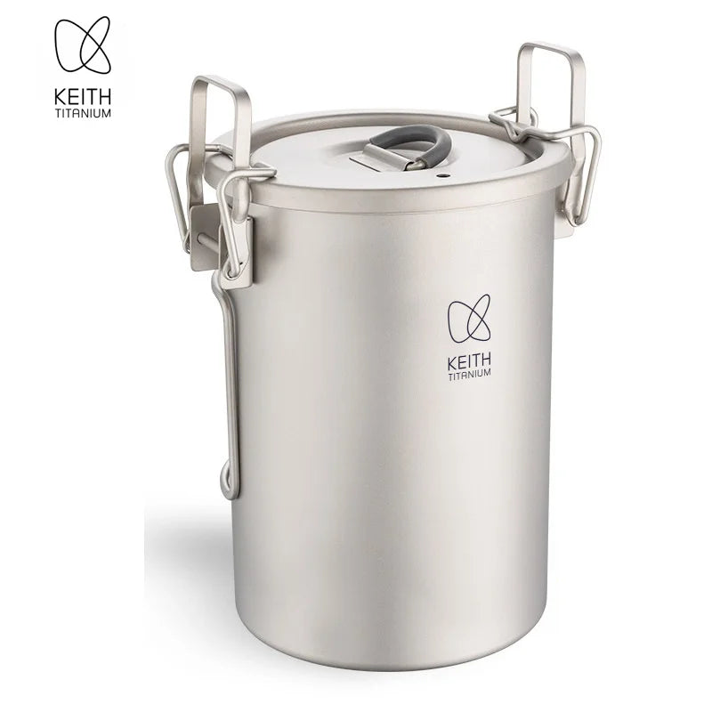 Keith Titanium Rice Cooker Outdoor Camping Cooking Light Weight Cookeware TI6300 Multifunctional  Pot 900ml for  Backpacking