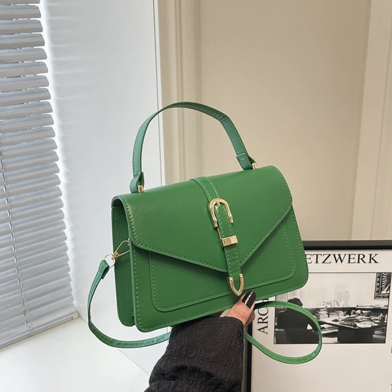 Fashion Beige Women Top Handle Bags, Minimalist Satchel Shoulder Purse with Buckle Detail, Elegant Work Daily Crossbody Bag