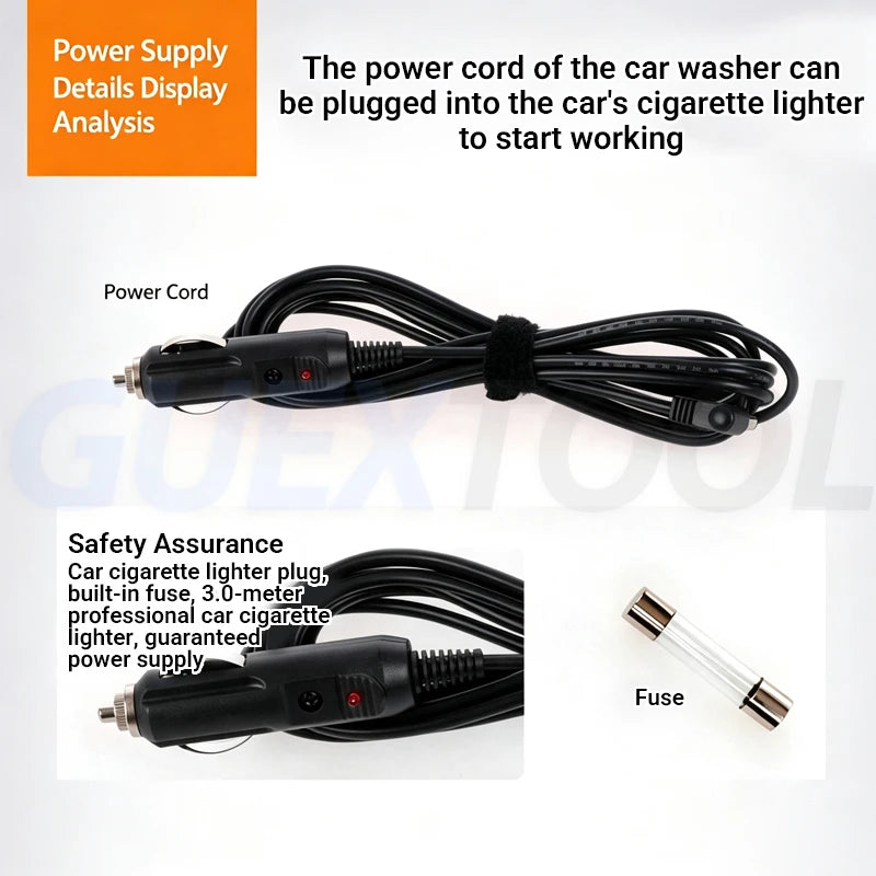 12V Portable Car Pressure Washer High Pressure Water Pump Electric Car Wash Cleaner Spray Gun Kit for Vehicle Motorcycle Cleanin