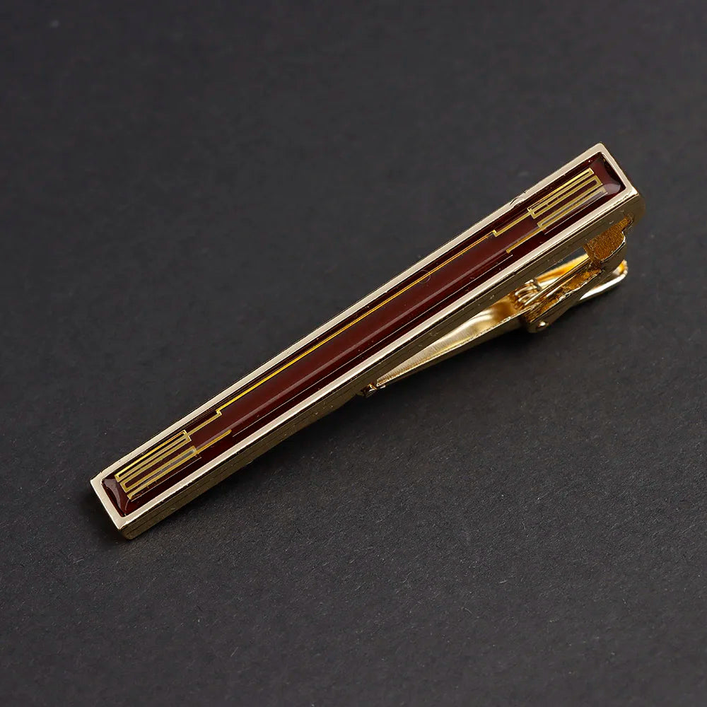 New High Quanlity Classic Golden Sliver 6cm Designer Metal Tie Clips Set Necktie Pin For Men Business Banquet Accessories Gift