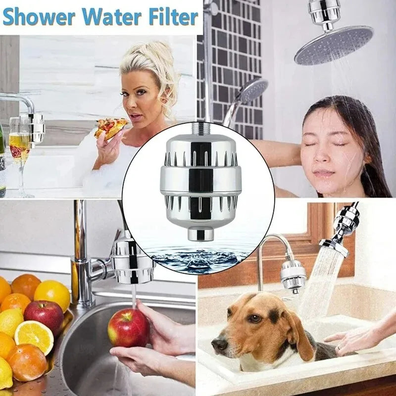 15-20 Stages High Household to Remove Chlorine Fluoride Heavy Metals Filtered Soften Hard Water for Shower Head Cleaning Purifie