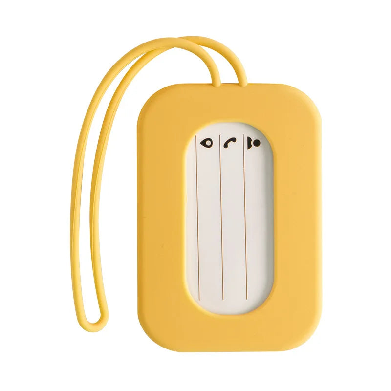Silicone Travel Luggage Tags Name & ID Card Holder Solid Color Suitcase Label Baggage Boarding Bag Tag Travel Accessories