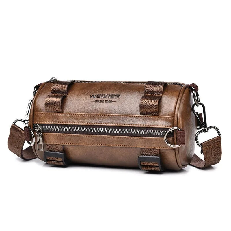 New Messenger Bag Cylinder Ins Men's Bag Casual Japanese Single Shoulder Men's Fashion Trend Street Bag Durable Simple Handbags