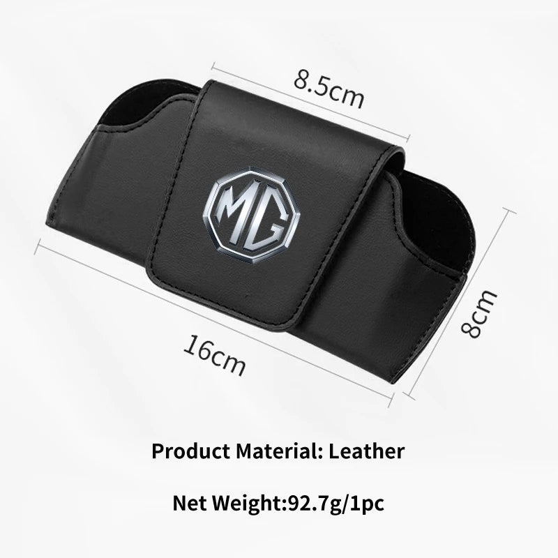 Car Logo Leather Portable Glasses Bag Sunglasses Auto Interior Accessories For Morris Garages MG 6 3 5 7 TF ZR ZS HS GS RX5 RX8