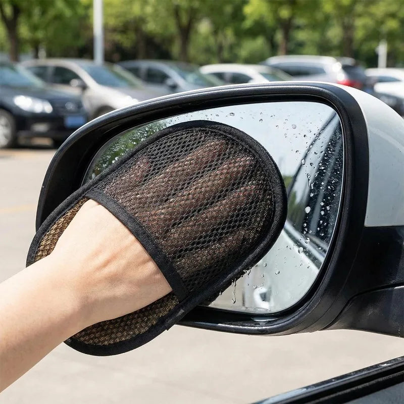 Microfiber Car Wash Gloves Plush Five Finger Design Auto Cleaning Mitt Scratch Free Washing Sponge Detailing Tools Accessories